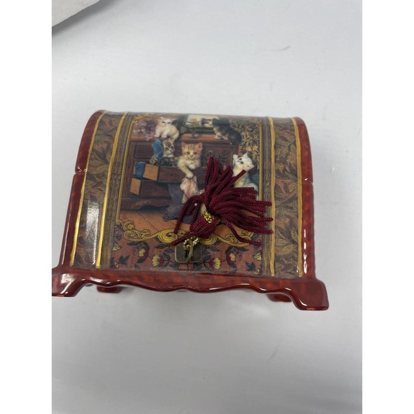 Ardleigh Elliot 2002 Porcelain Music Box Kitten Capers Cat Tales B4886 Authentic - Picture 5 of 7